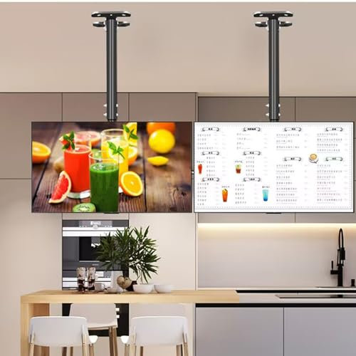 QICBYING Soporte De TV De Techo Telescópico Ajustable En Altura, Soporte De Techo para TV, Soporte De Montaje En Pared para TV, Se Adapta A Televisores LCD De 37-85 Pulgadas