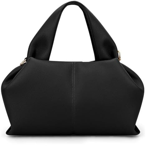 CazneJN Handtasche für Damen PU Leder kleine Tasche Vintage Hobo Bag, schicke Wolken-Tasche Dumpling Crossbody Bag mit Abnehmbarer Schultergurt, Crossbody Tasche Schultertasche für Damen (Schwarz)