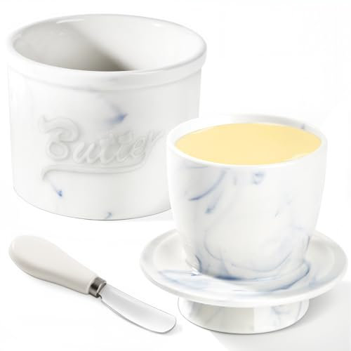 WHFGSOM Recipiente para mantequilla con tapa y esparcidor para mostrador