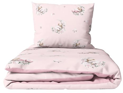 Baby Comfort 2 Piece Duvet Cover & Pillowcase 80x70 cm Set for Crib, Cradle or Pram (Blooming moon)
