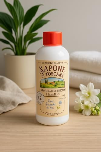 Profumatore per Bucato e Lavatrice 250ml – Toscana – Primavera o Fiori Bianchi & Iris – 1 o 3 Pezzi – 42 Lavaggi – Made in Italy (1 pezzo, Fiori Bianchi & Iris)