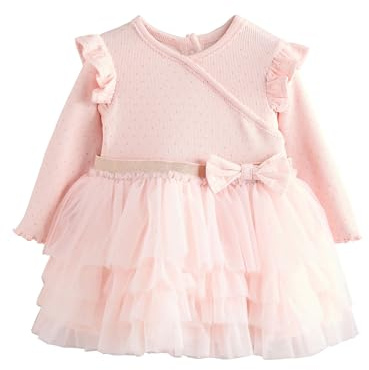 NEXT Bébé Fille Robe Tutu à Manches Longues pour bébé Rose 6 Mois