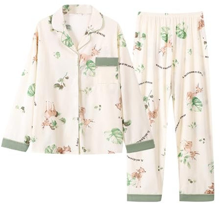 Kiduoua Pigiama Donna Pile Abbigliamento da Casa XXL Pigiama Peloso Cotone con Bottoni Pile Pesante Caldo Invernale Due Pezzi Tuta Pigiami Flanella Felpato Taglie Forti