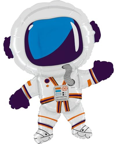 Astronaut Folienballon 71 cm – Weltraum Party Deko für Kindergeburtstag, Junge & Mädchen – Helium & Luft geeignet, Space Ballon in Astronautenform, wiederverwendbar