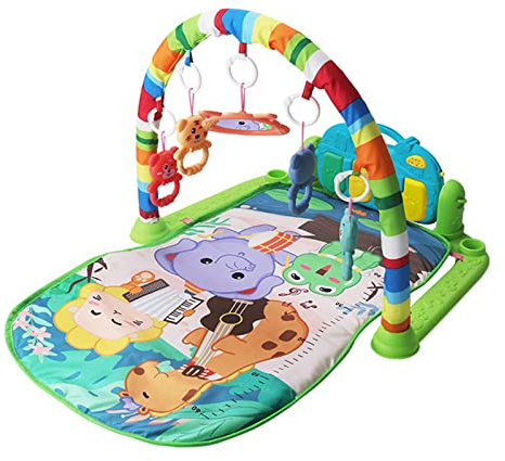 3-in-1-Kick ' n for Play Piano Gym Musical für Spielmatte für Babys Bauch für Zeitaktivitätszentren mit hängenden Rasseln Gen Babymatte Ungiftige faltbare Spielmatte Aktivitätsgymnastik für Bauchzeit