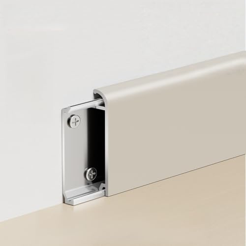 Coayuou Protège Plinthe en Aluminium Anodisé 125 Cm – Lot De 2, Bordure De Protection Durable pour Sol Stratifié Et Bois, Protection Murale pour Salon(Style 3,6cm)
