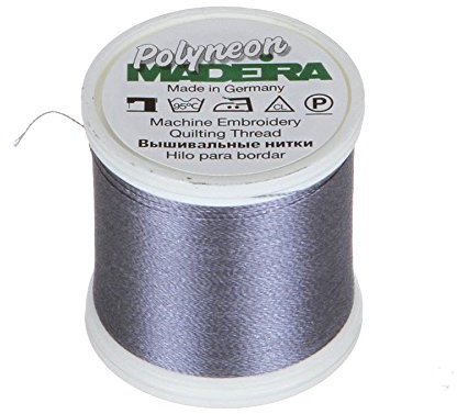 Madeira 9845 – – 1840 2-lagig Polyneon Polyester Stickgarn, 40 wt/135D 440 YD, Stahl