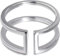 Damen Ringe Silber 925 Offener Kreis Ringe Geometrische Ringe Sterling Silber Doppel Bar Verstellbar Parallel Bar Ringe für Frauen (57.2,18.2)