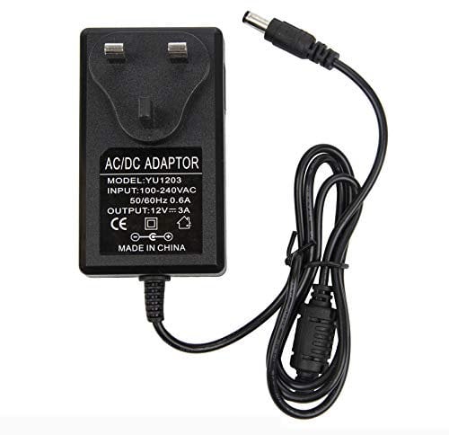 12V 3A Power Supply Adapter - COLM AC 100-240V 50-60HZ DC 12V 3Amps 36W UK Converter Adapter Driver Transformer Wall Charger for CCTV Security Camera, LED Strip Lights, LCD Monitor