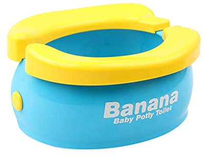 Bébé Potty de Voyage Portable Pliable Pot de Toilette avec 20pcs Jetables Toiles de Toilette, Nouveauté Banane Comfy Potty Chair pour Les Filles Garçon Bambin