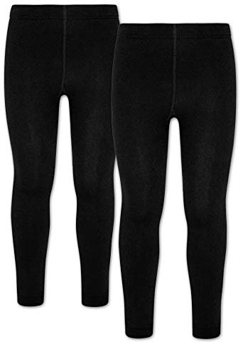 ORIGINAL BASICS Kinder Thermo Leggings mit Fleece (2 Pack) Schwarz 122/134