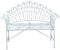 GlamHaus Metal Garden Bench, Patio Seat Furniture, Foldable Antique Grey, Beautiful Shabby Chic, Handmade Vintage (Girona Grey)