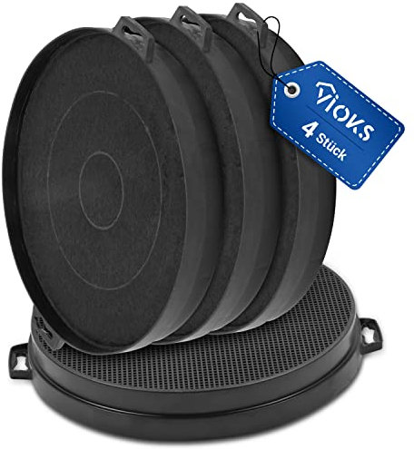 VIOKS 4x Kohlefilter Ersatz für 00353121 Bosch Aktivkohlefilter Dunstabzugshaube 210mm - Neff Bosch Balay Elica Siemens Dunstabzugshaube Kohlefilter