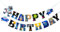Oblique Unique® Happy Birthday Girlande Banner mit Weltraum Motiven wie Astronaut UFO Planeten für Kindergeburtstag Geburtstag Party Deko für Jungs