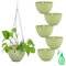 HSNAXingLife 6-teiliges Blumenampel Set,Kunststoff Hängekorb,blumenampeln zum aufhängen innen,Blumenampel Seil Pflanzenhänger(grün)