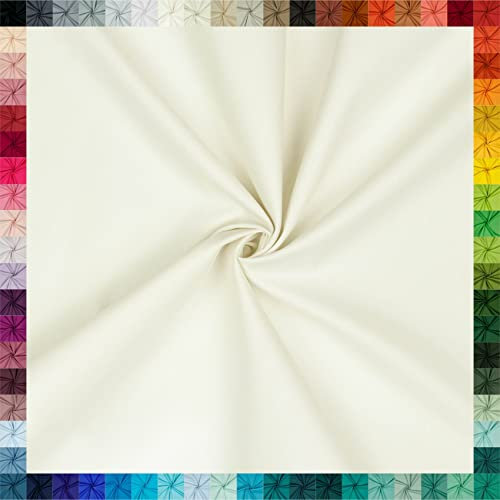 VmG-Store 2m Baumwollstoff Uni 100% Baumwolle Oeko-Tex KEINE Meterware über 70 Farben zur Auswahl (005 I Ecru)