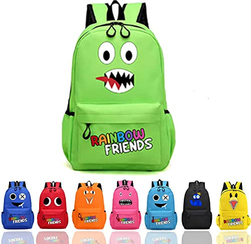 Rainbow Friends Rucksack, Rainbow Friends Schultasche, Rainbow Friends School Bag, Anime Cartoon Schoolbag, Große Kapazität, Wasserdichter, Casual