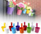 DIVCHI Large Metal Flower Pot Vase Bucket Fence Hanging Pots Garden Planter With Drainage Hole, Balcony Home Decor, Hanging Hook (10 Pcs with Assorted 10 Colours)