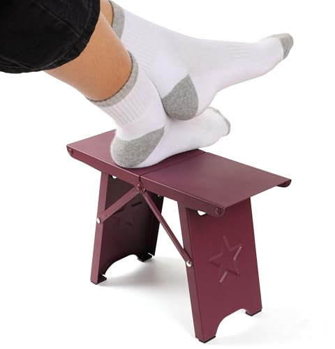 Belle Vous Repose Pied Bureau Portable Violet - Support Pied Bureau Ergonomique Pliable - Confortable pour la Maison, le Bureau & les Voyages - Antidérapant Soulagement de la Douleur