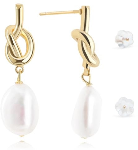 QICSTELAR Barockperlen Ohrringe – 925 Sterling Silber, AA+ Süßwasser Zuchtperlen, Handgefertigte Eleganz für Frauen & Mädchen