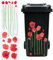 GORGECRAFT 70.6x20cm Große Rote Blumen-Wandaufkleber Dekorative 3D-Blumenaufkleber Wasserfest Schöne Blumen Selbstklebend Aufkleben Abnehmbare Kunst-Wanddekoration Für Schlafzimmer Wohnzimmer