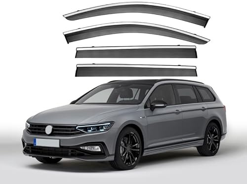 SUHNGE 1 Satz Windabweiser Regenabweiser für V.W Passat MK8-B8 2016-2022+, Seitenscheiben Regenschutz Regenabweise, Autofenster Anklebbare Windschutz Deflektoren