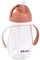 BÉABA, Biberon/Tasse d'apprentissage 2 en 1, Tasse Paille Enfant, 100% étanche, Anti-fuite, Facile à Ouvrir, Poignées amovibles, Tritan et Silicone, 300 ml, Terracotta