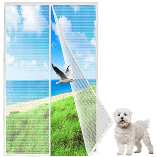 Pezzi Clip Magnetiche per Zanzariere, 200x150 cm Strisce Magnetiche Adesivi per Finestra Clip per Zanzariera per Finestra Magneti per Zanzariere per il Fissaggio Innovativo, Bianco