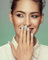 LOZTBUE 24 pièces ongles artificiels, faux ongles courts en forme d'amande, fleurs vertes françaises, ongles en acrylique, ongles artificiels pour femmes et filles, fête et maison