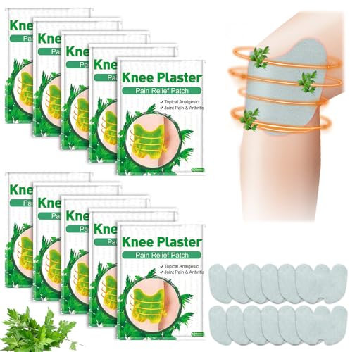 FENGQ Pain Relief Patch, 120 Stück Schmerzlinderungspflaster, Pflaster zur Linderung von KnieschmerzenWermut-Kniepflaster, Wärmepflaster, Schmerzlinderung für Knie, Rücken, Nacken und Muskelkater
