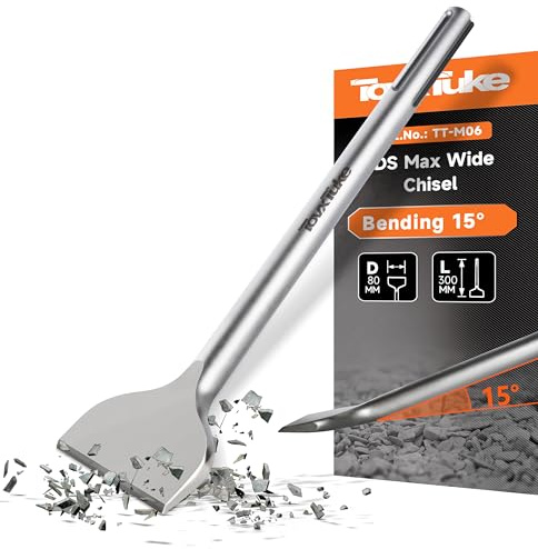 TovxTuke 3 Inch Wide SDS Max Scaling Chisel, 15 Degree Curved Tile Remover