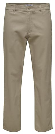 ONLY & SONS Men's Onsnicky Straight 0241 Pant, Chinchilla, 36 W/34 L