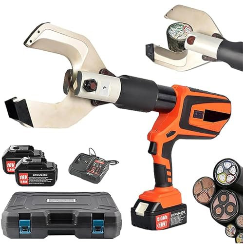 vanenferse Coupe-câble De Batterie, Coupe-câble Hydraulique Rechargeable avec Indicateur LED/2 Piles, Outil De Coupe De Fil Électrique pour Câble Blindé en Cuivre Al De 85 Mm/105 Mm/120 Mm