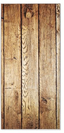 banjado® Magnettafel 37 x 78cm / Magnetwand aus Metall/Magnetpinnwand als Memoboard/Pinnwand Magnettafel Küche, Büro, Kinderzimmer inkl. 4 Magnete & Montageset - Motiv Geöltes Holz
