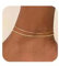 BelleVive Lot de 2 bracelets de cheville plaqués or 14 carats pour femmes, résistants à l'eau, chaîne fine à chevrons, en acier inoxydable anti-tarnissement