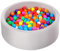 Piscina de bolas para bebés con 100 bolas tricolores, Bolas para piscina de bolas para bebés con bolas de plástico incluidas Piscina de bolas redonda suave plegable grande para niños pequeños Interior