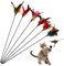 KYLOS Aidiyapet Jouets Pour Chat Avec Plumes Et Baguette Pour Chat Jouet En Forme De Plume Pour Chat (Lot De 6),Canne A Peche Chat