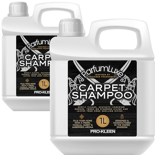 Pro-Kleen Parfum Luxe Carpet Shampoo - Deeply Cleans, Removes Stains, Deodorises - Inspired by Designer Fragrance - Leaves a Long-Lasting Fresh, Vanilla, Musky & Ambergris Aroma (1 l (Pack of 2))