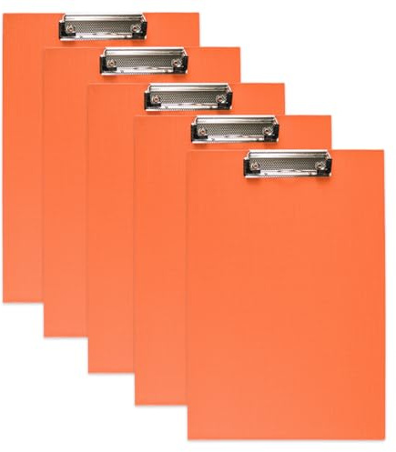10 Stück DIN A4 Klemmbretter Schreibbrett Schreibunterlage Klemmmappe Schreibplatte (Orange)