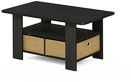 Furinno Andrey Couchtisch mit Schublade, Espresso/Braun