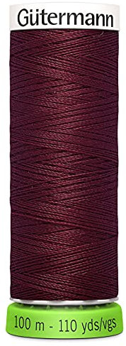 Gutermann Recyceltes Polyester-Faden, 10 m, Burgunderrot