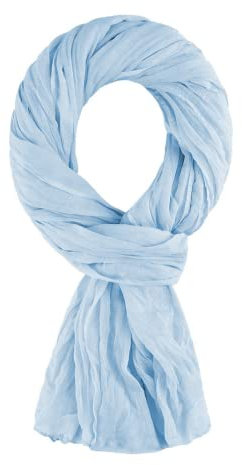 Allée du foulard - Schal aus 100% Baumwolle - 200x100 cm - Schals & Tücher für Damen, Kopftuch, Halstuch Damen, Schal, Loop Damen, Stola Damen - für alle Jahreszeiten (Himmelblau)