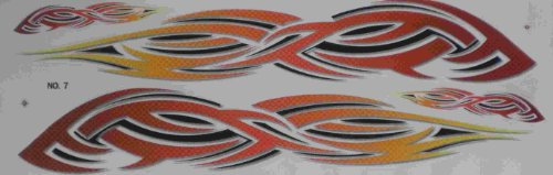 DD Grosse Flammen Sticker Aufkleber Folie 1 Blatt 530 mm x 170 mm wetterfest Motorrad Fahrrad Skateboard Auto