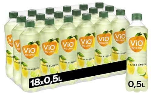 ViO BiO LiMO Zitrone-Limette - vegane Bio-Limonade mit frischem Geschmack aus Limetten und Zitronen - in umweltfreundlichen, 100 % recycelbaren Einweg Flaschen (18 x 500 ml)