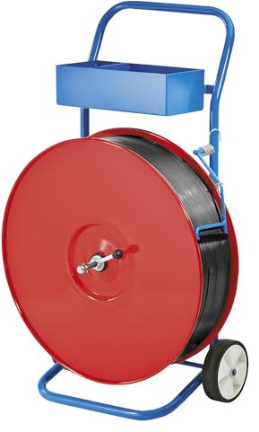 Abroll-Wagen, fahrbar, rot lackiert, für Rollen 200,280,406 mm Kern
