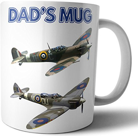 AK Giftshop Dad's Mug - Spitfire Aircraft Themed Fathers Day/Birthday Gift