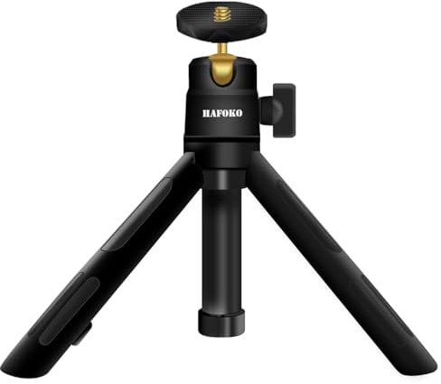 HAFOKO MT-08 Mini Camera Tripod Small Extendable Selfie Stick Smartphone Tripod Desktop Handheld Travel Tripod 1/4” Compatible for Cell Phone Webcam Camera Youtube Vlogging(Max support 1.5kg)