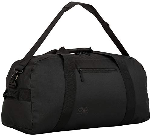 Highlander Cargo Bag 65 Liter Robuste Segeltuchtasche ideal für Reisen oder als Sporttasche (Schwarz)