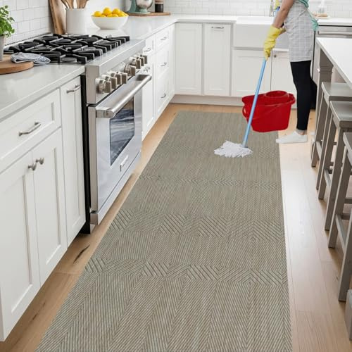 parpyon Tappeto passatoia cucina LAVABILE Lucy - ANTISCIVOLO aderisce perfettamente a terra non piega si pulisce con straccio - tappeti casa moderno (50X120, 01)