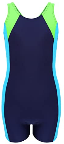 Aquarti Mädchen Badeanzug mit Bein Ringerrücken – Sport Badeanzug Mädchen mit Bein und Racerback, Chlorresistent